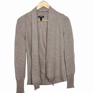 Aqua Cashmere Open Cardigan Sweater Beige Tan Womens Size Small Quiet Luxury